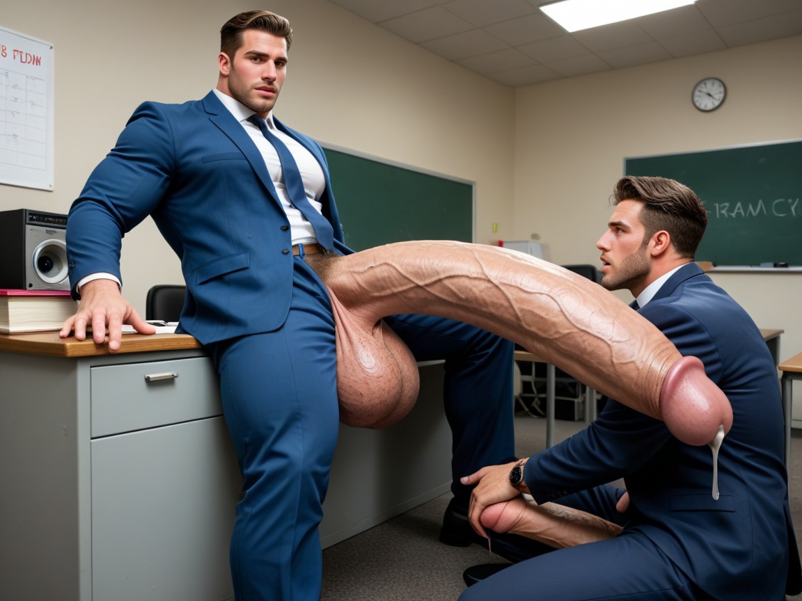 Males Only, Exhibitionism, Many Handsome Manly Academics Around AI Gay Porn