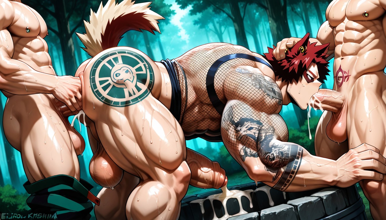 Sweating, Izuku, Side View AI Gay Porn