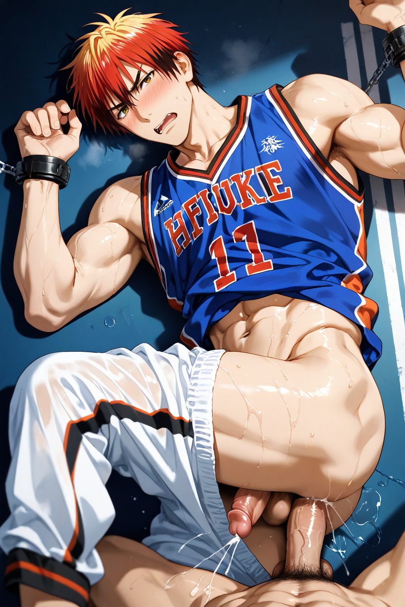 No Tattoos, Taiga Kagami From Kuroko No Basuke Bottoming, View From The Front AI Gay Porn