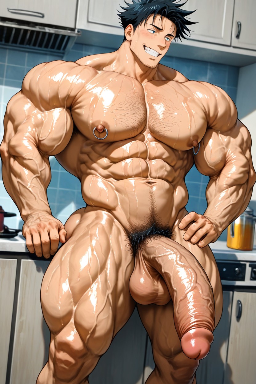 Vivid Cinematic Light Casting Rembrandt-style Deep Shadows On His Massive Bulking Body, Bodybuilders, 25+ Porno gay IA