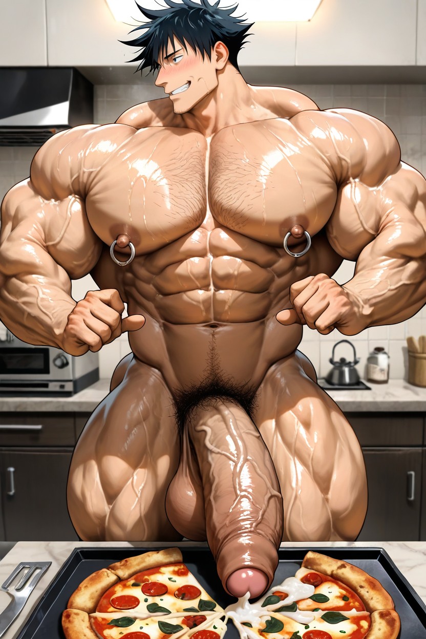 Testicles, Oversized Muscles, Pubic Hair AI Gay Porn