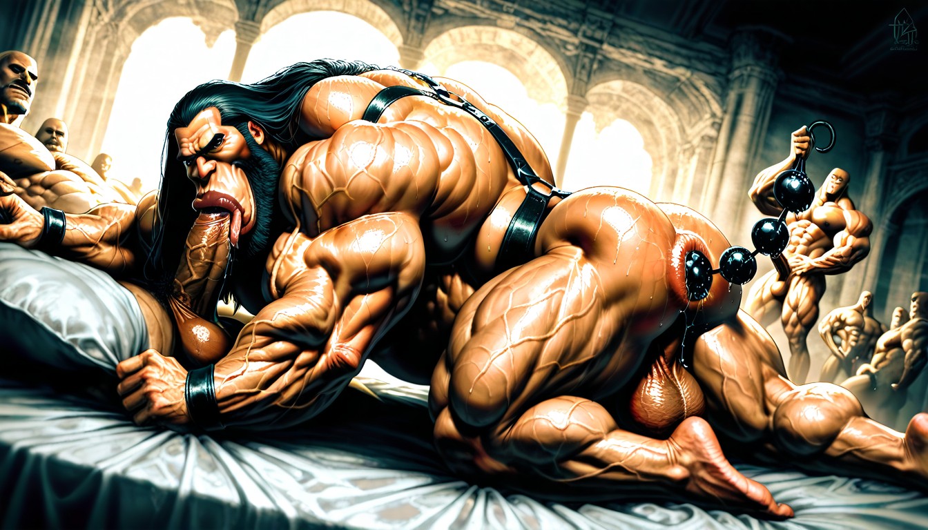 Sweaty Skin, Caveman, Cuerpo Completo Porno gay IA