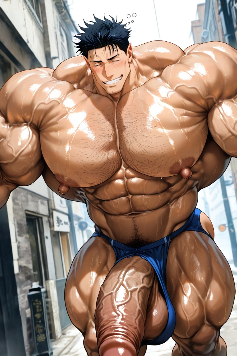 Caliente, Walking, Muscular Porno gay IA