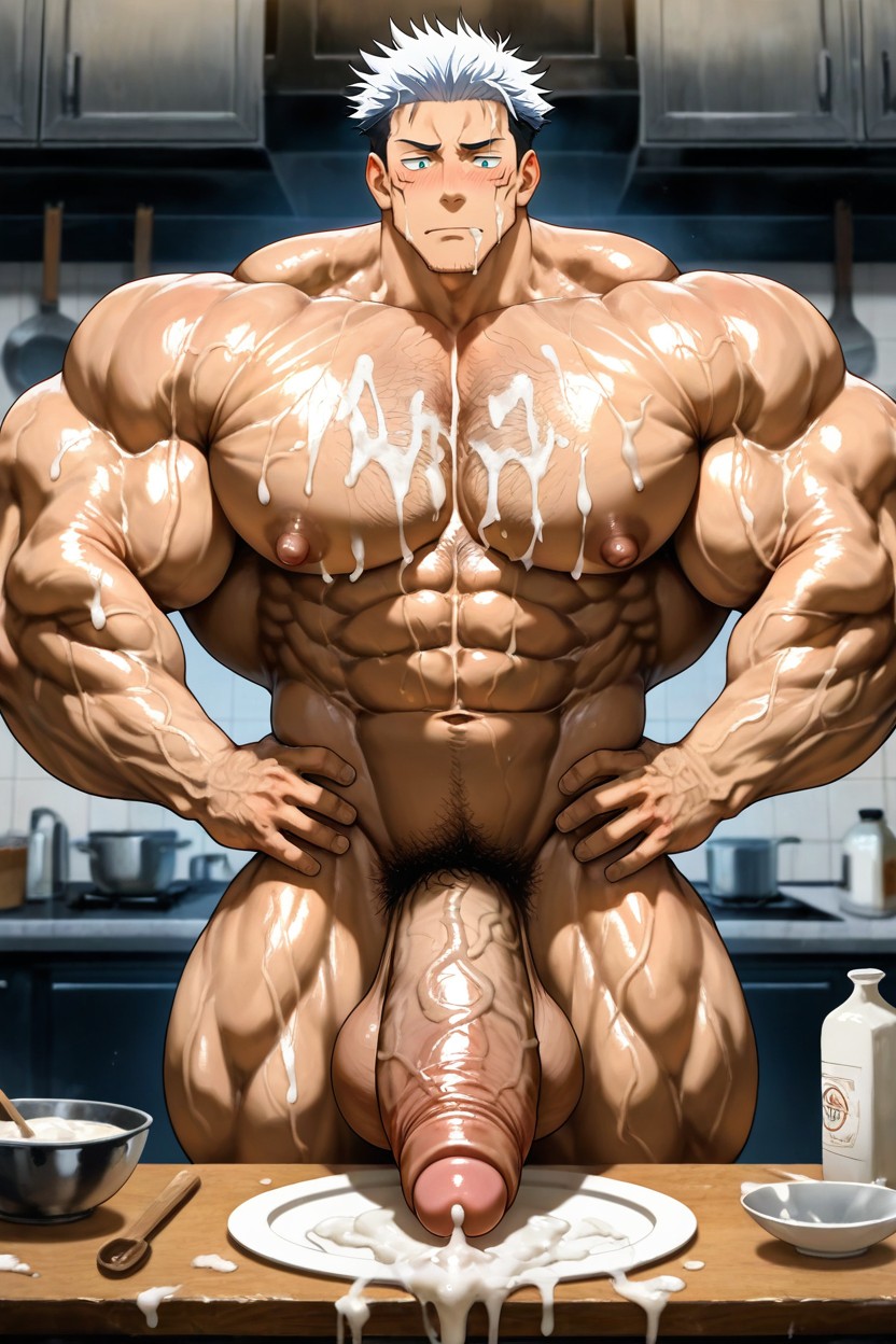 Pubic Hair, Gigantic Muscles, Sexy AI Gay Porn