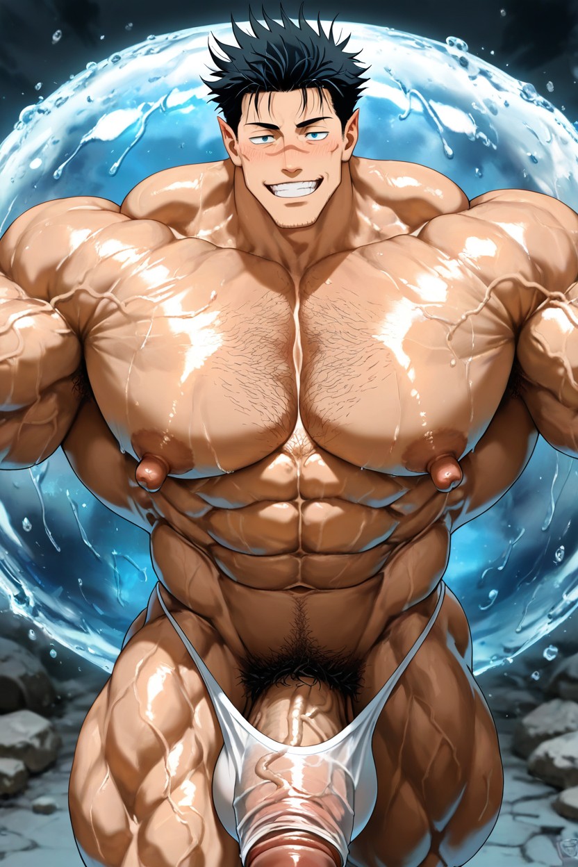 Front View, Perspective, Colossal Muscularity AI Gay Porn
