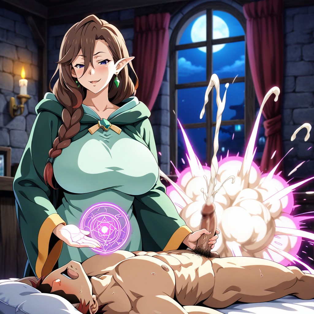 Female, Man Nude, Woman Casting Magic Spell On His Penis Porno gay IA