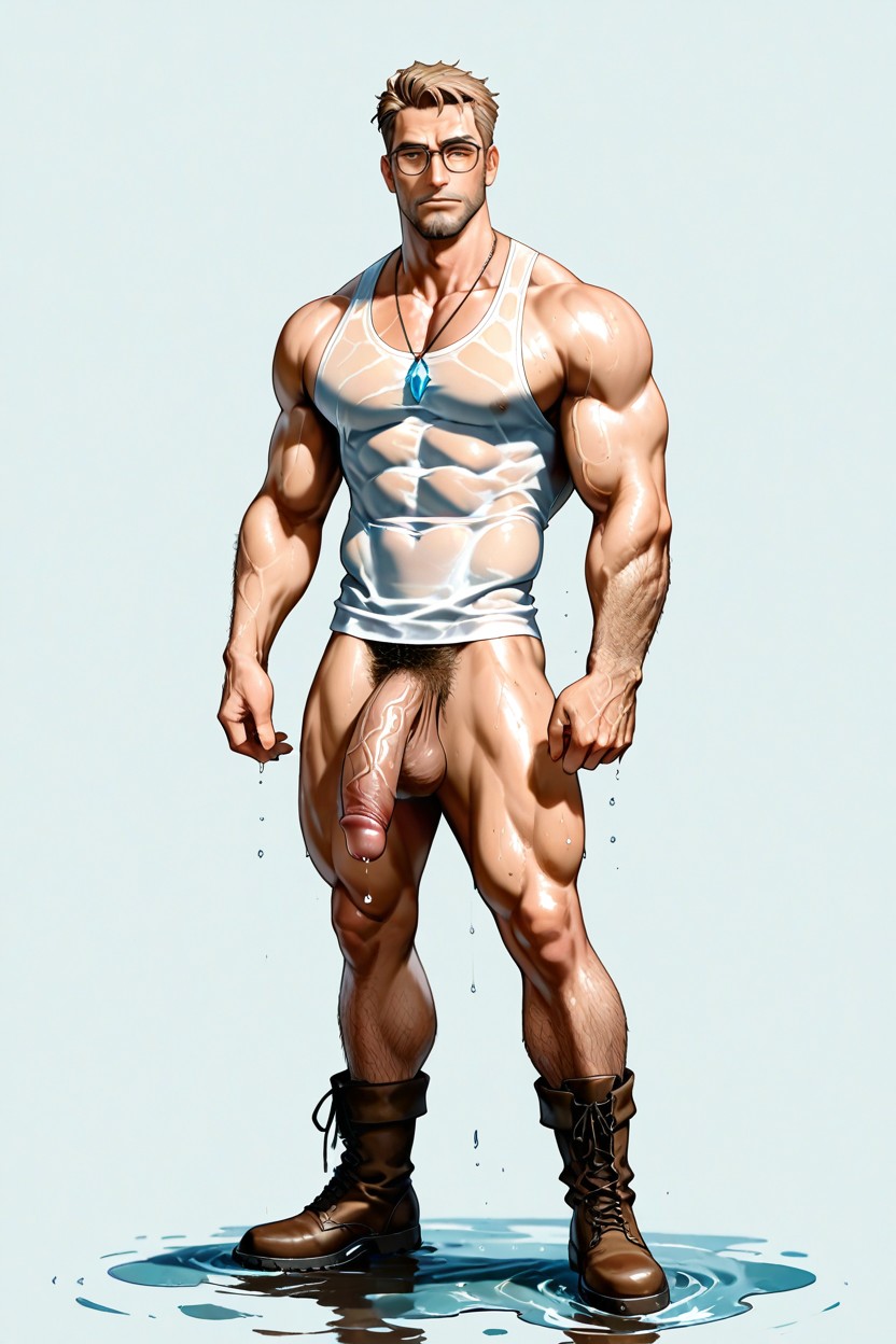 Veiny Penis, Full Body, Showing His Huge AI Gay Porn