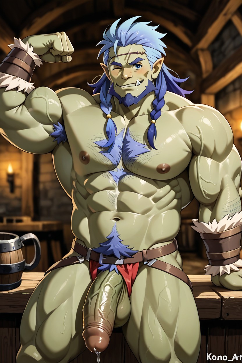 Orc, Seductive, Wink ゲイAIエロ