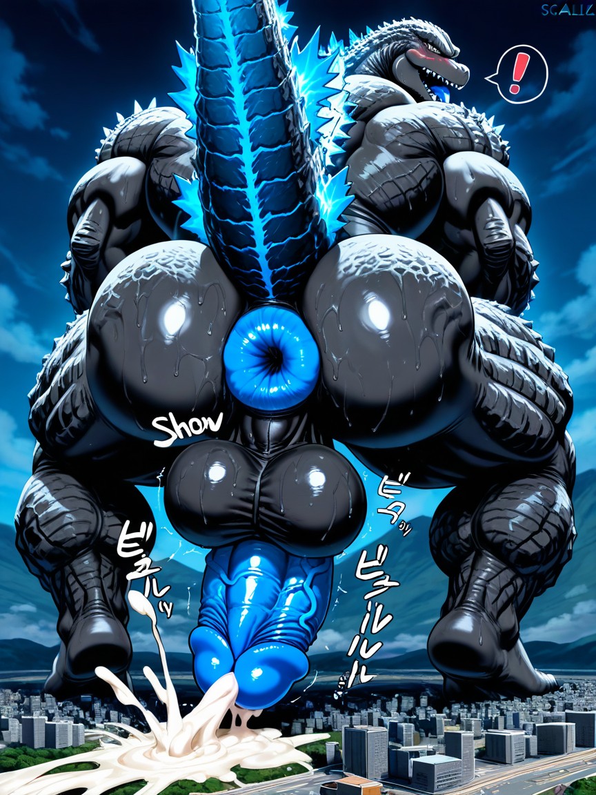 Very Thick Body, Penis Bigger Than Body, Giant Scale AI Gay Porn