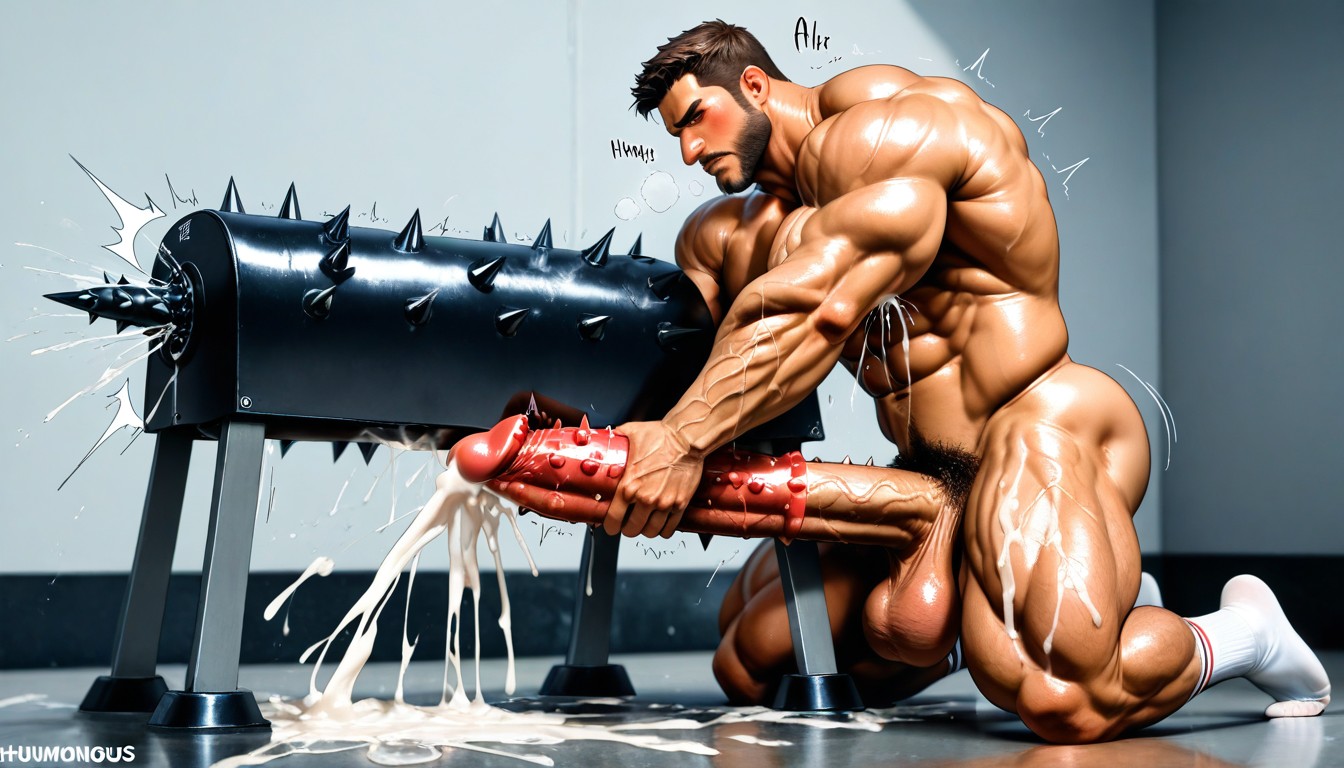 Huge Dick, Barbs Along Shaft, Balls Too Big AI Gay Porn