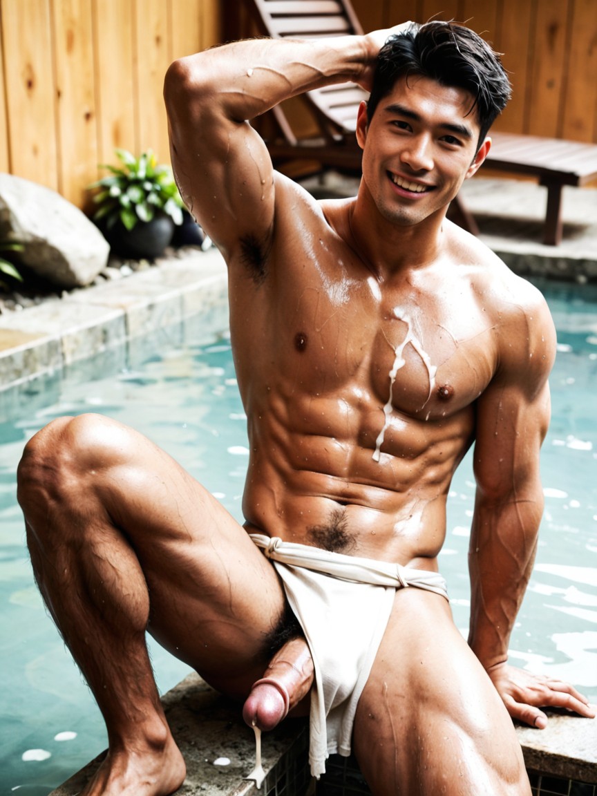 Vello Púbico, Cum On Thighs, Wet Penis Porno gay IA