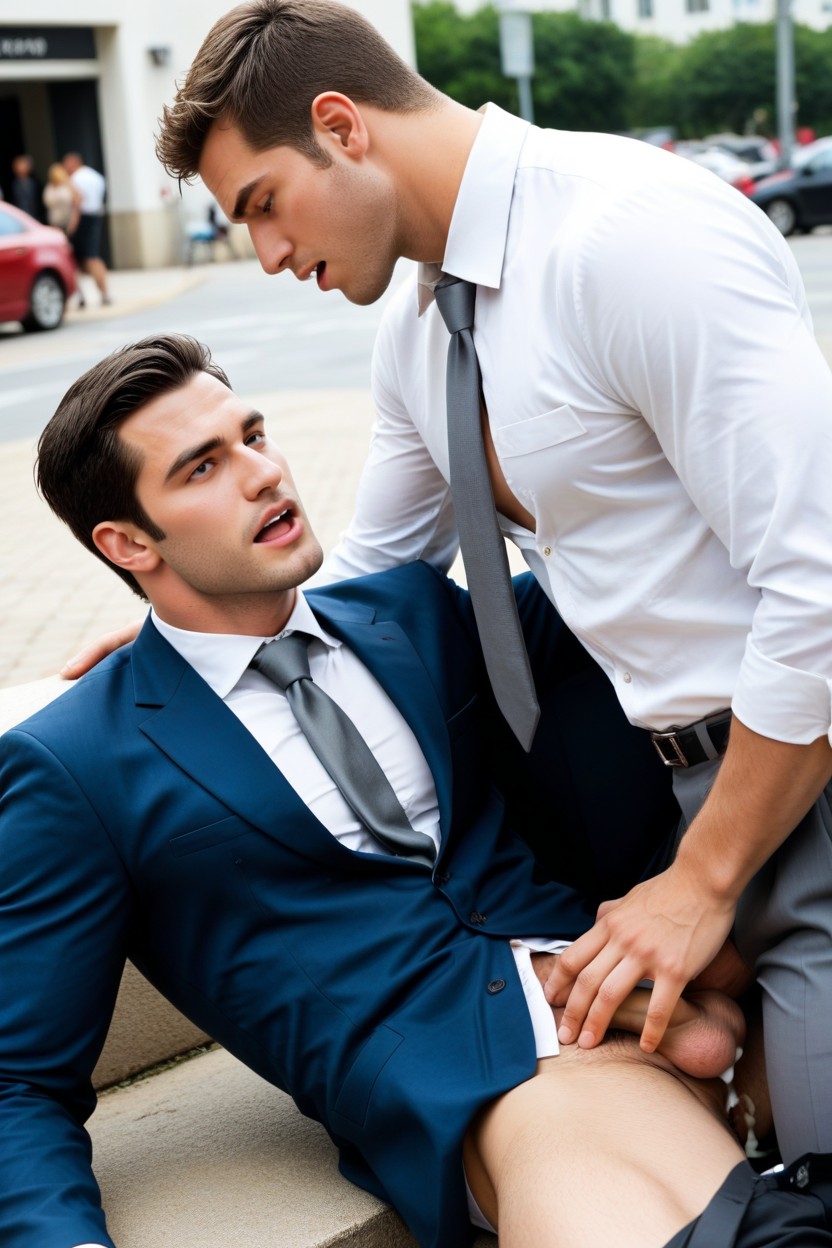 And Blue Suit Jacket Many, Penetrative Gay Sex, En Forma Porno gay IA