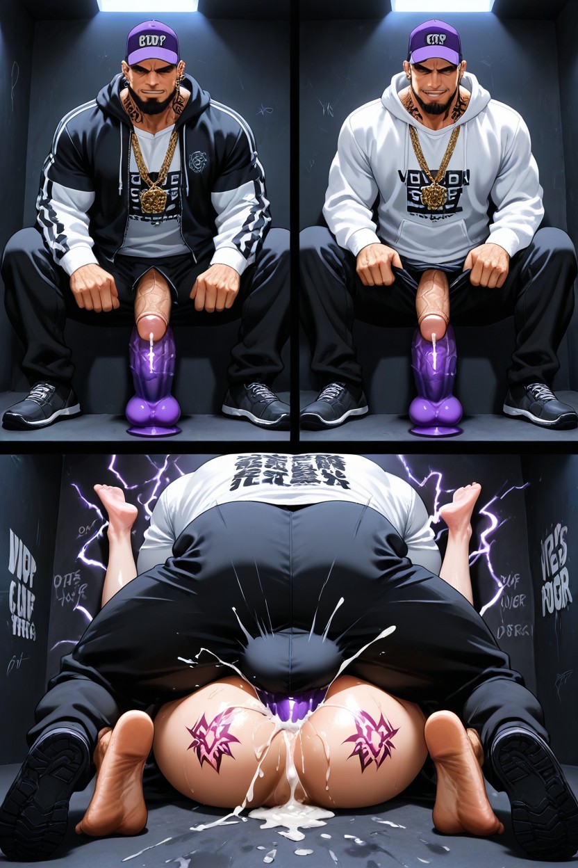 Pile Of White Powder On Tip Of Cock, Multiple Views, Solo Male AI Gay Porn