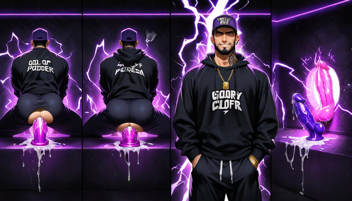 Lightning Tattoos, Solo, Sweatpants AI Gay Porn