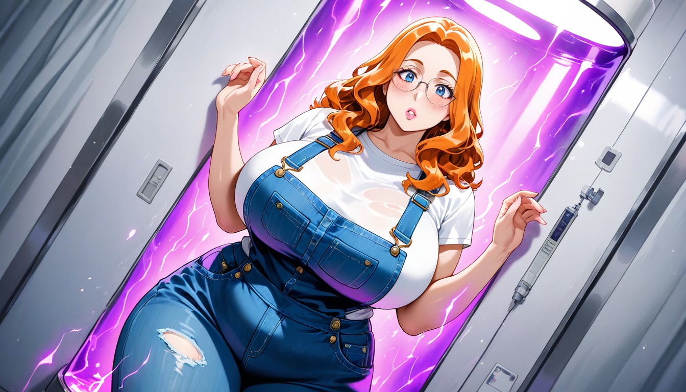 Ginger Hair, Casual Pokémon Outfit, Woman Looks At Chamber AI Gay Porn