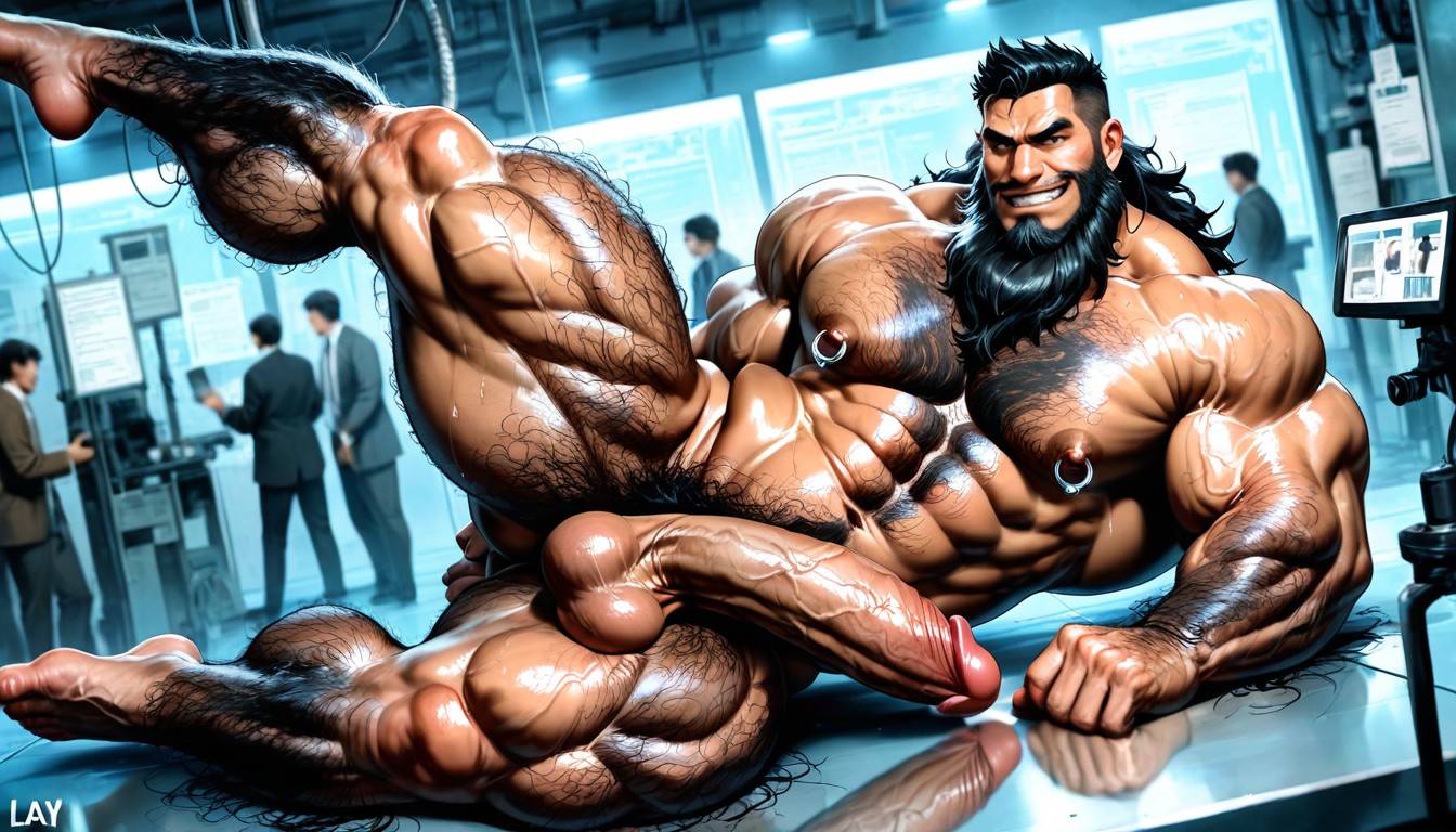 Realistic Style, Hyper Nipples, Rear View AI Gay Porn