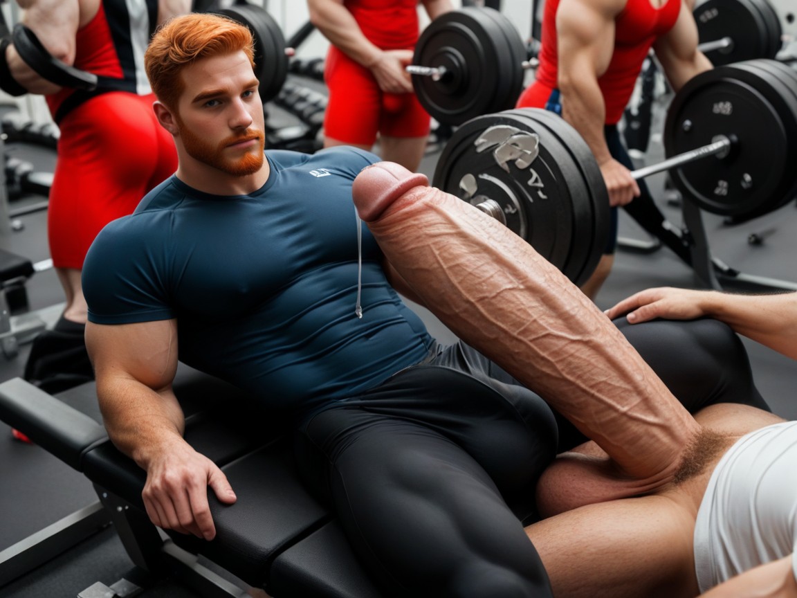 Oversized Impossibly Long Hyper Cock, Only Manly Male Faces, Penis Next To Face AI Gay Porn