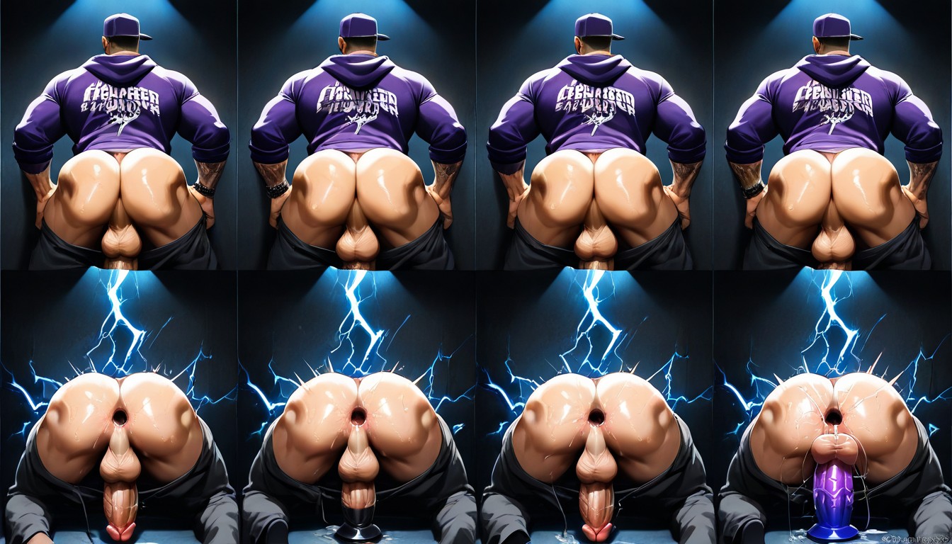 Horny Dominant Look, Exposing Erect Penis, Dominant Look AI Gay Porn