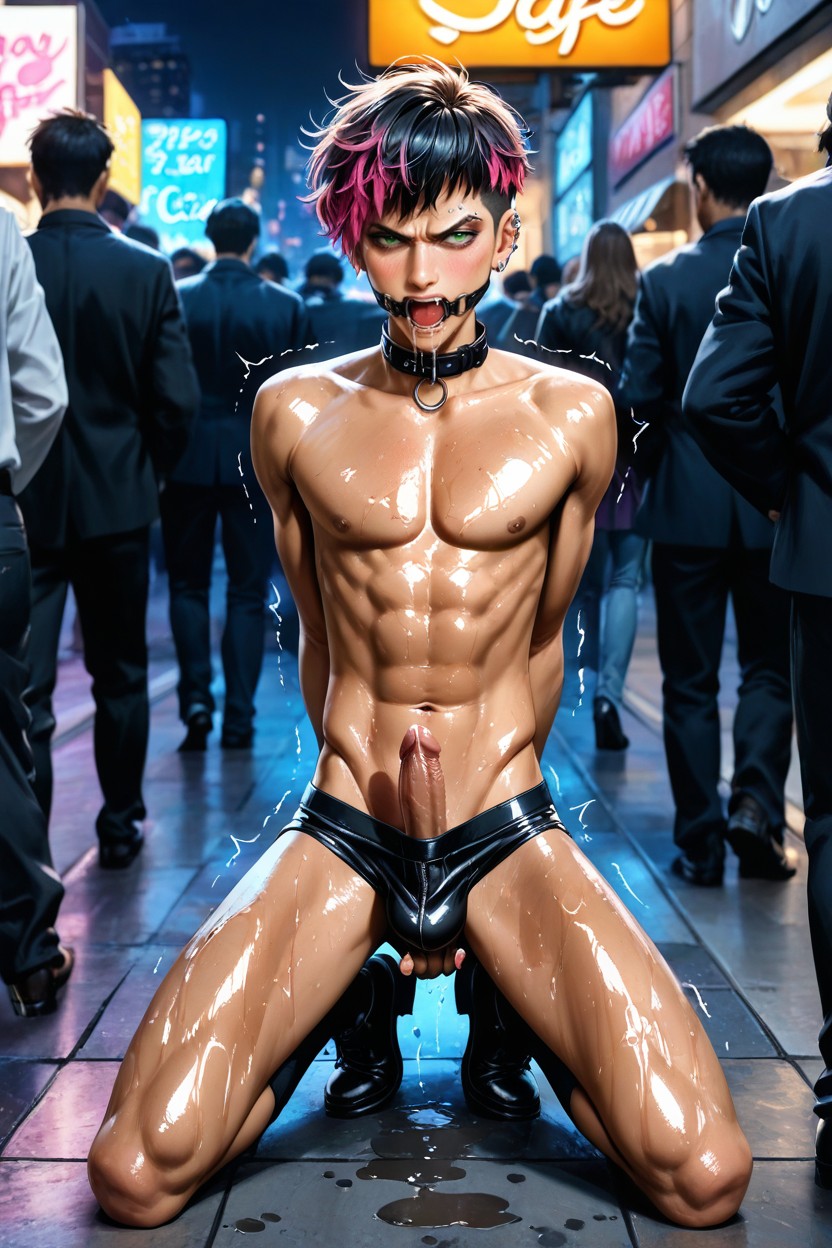 Angry, Night, Male Gyaru AI Gay Porn