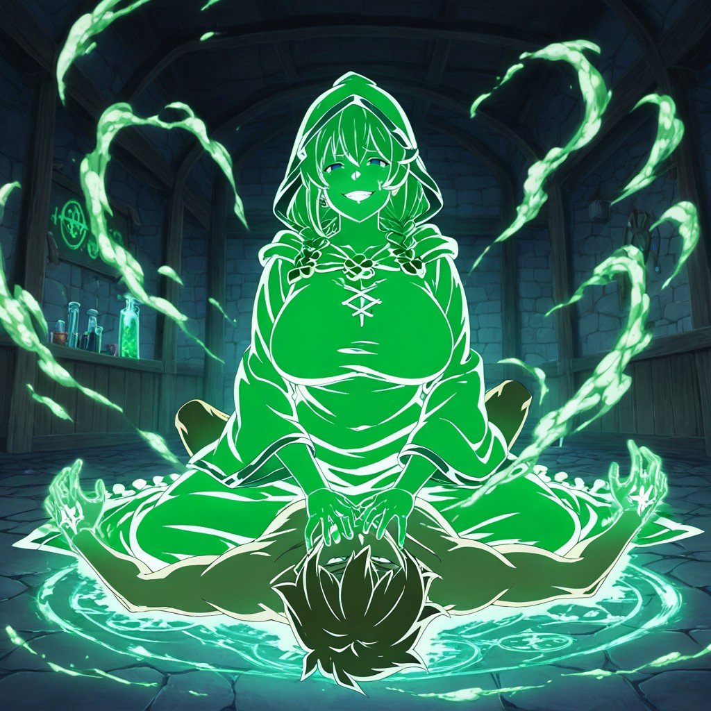 Konosuba Art Style, Rosetta Wears Green Mage Robes, 25+ AI Gay Porn
