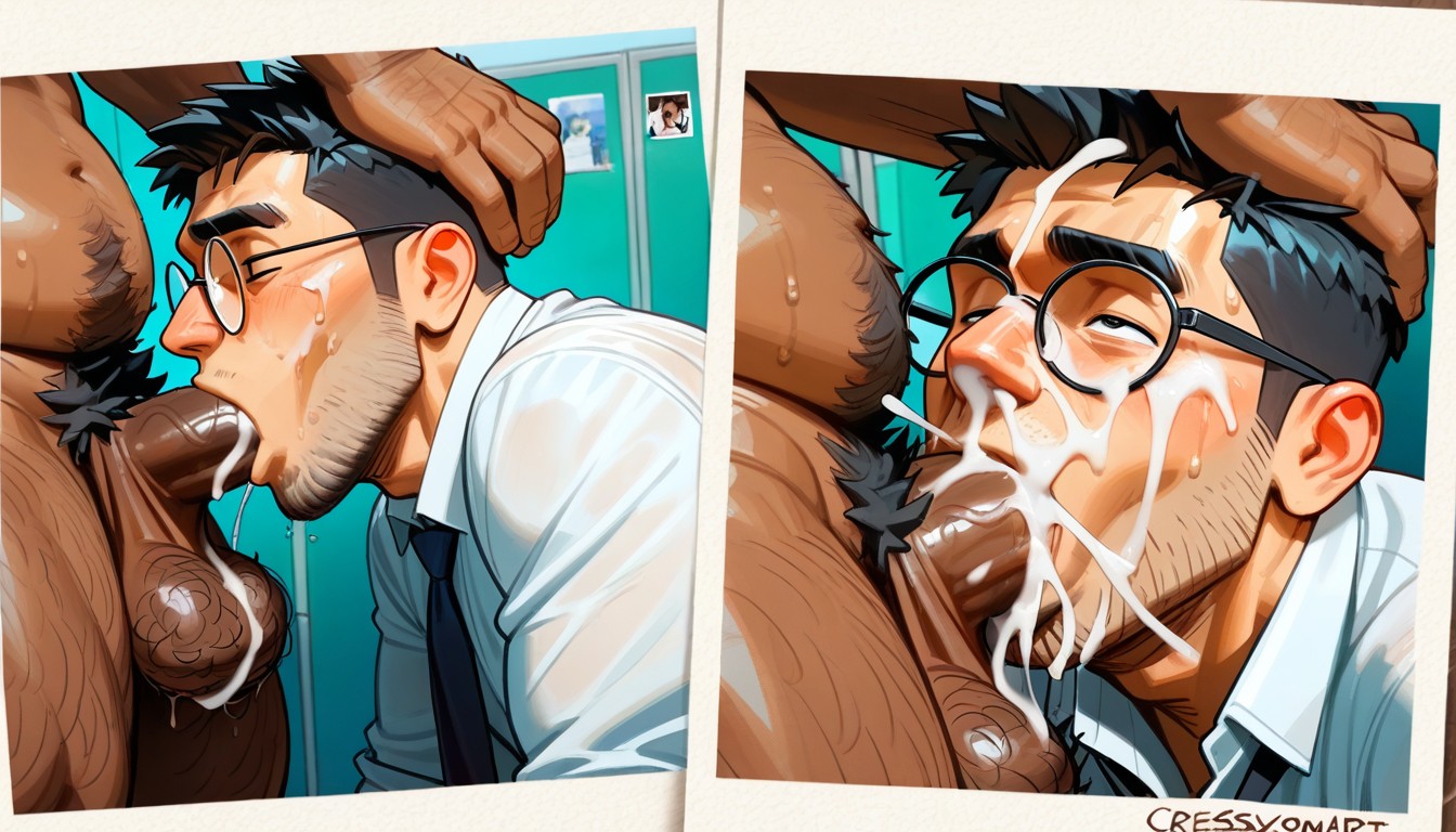 Cum In Hair, Hairy Balls, Blowjob AI Gay Porn