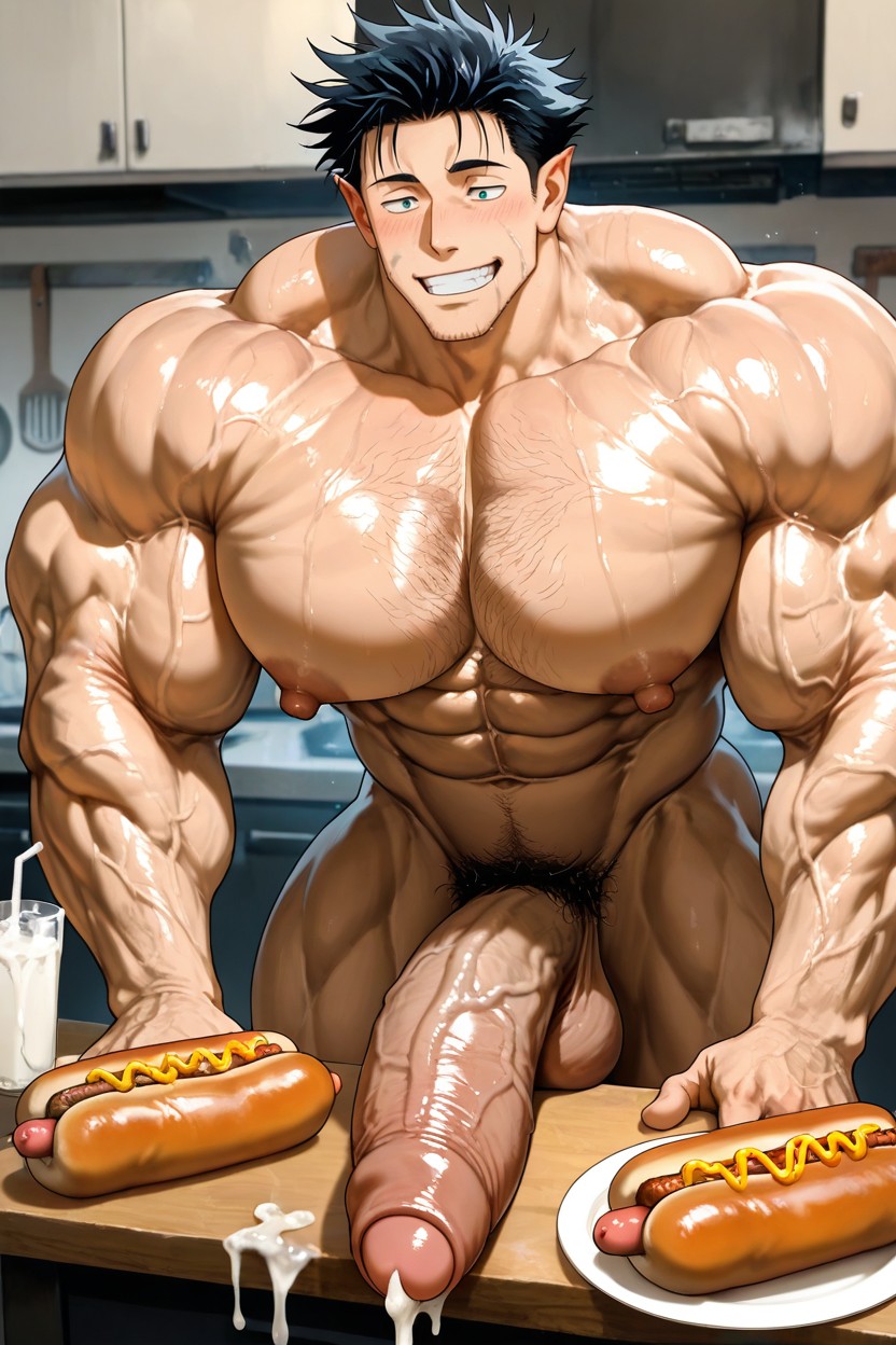 Beitemian Art Style, Testicles, Bodybuilders AI Gay Porn