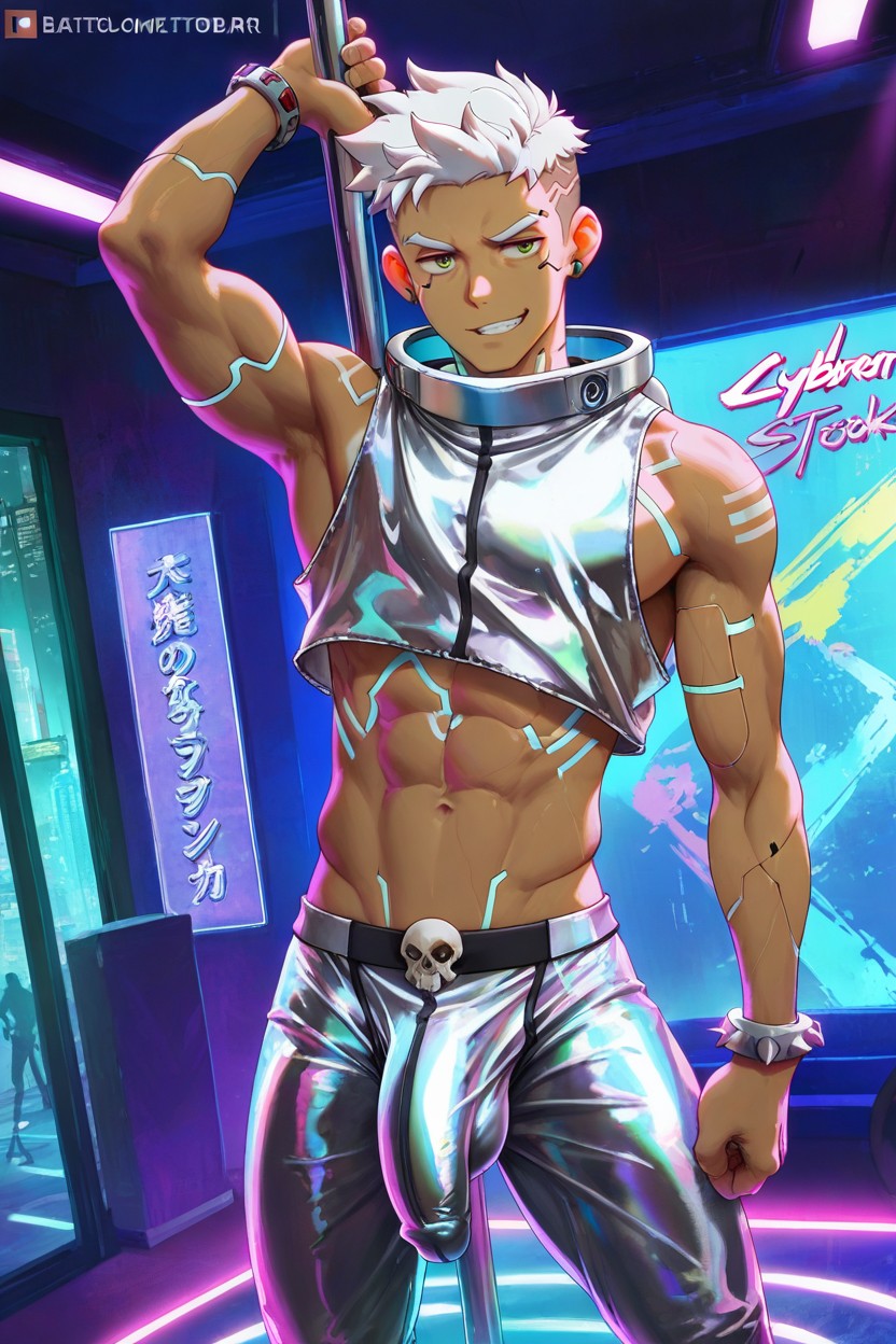 Slight Smirk, Ectomorph Torso, Dross AI Gay Porn
