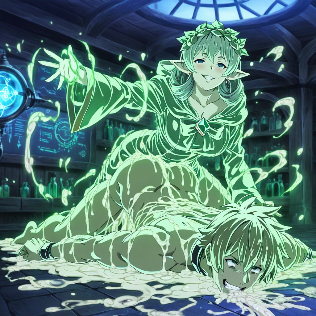 Konosuba Art Style, Man Tormented Expression, Sharp Focus AI Gay Porn