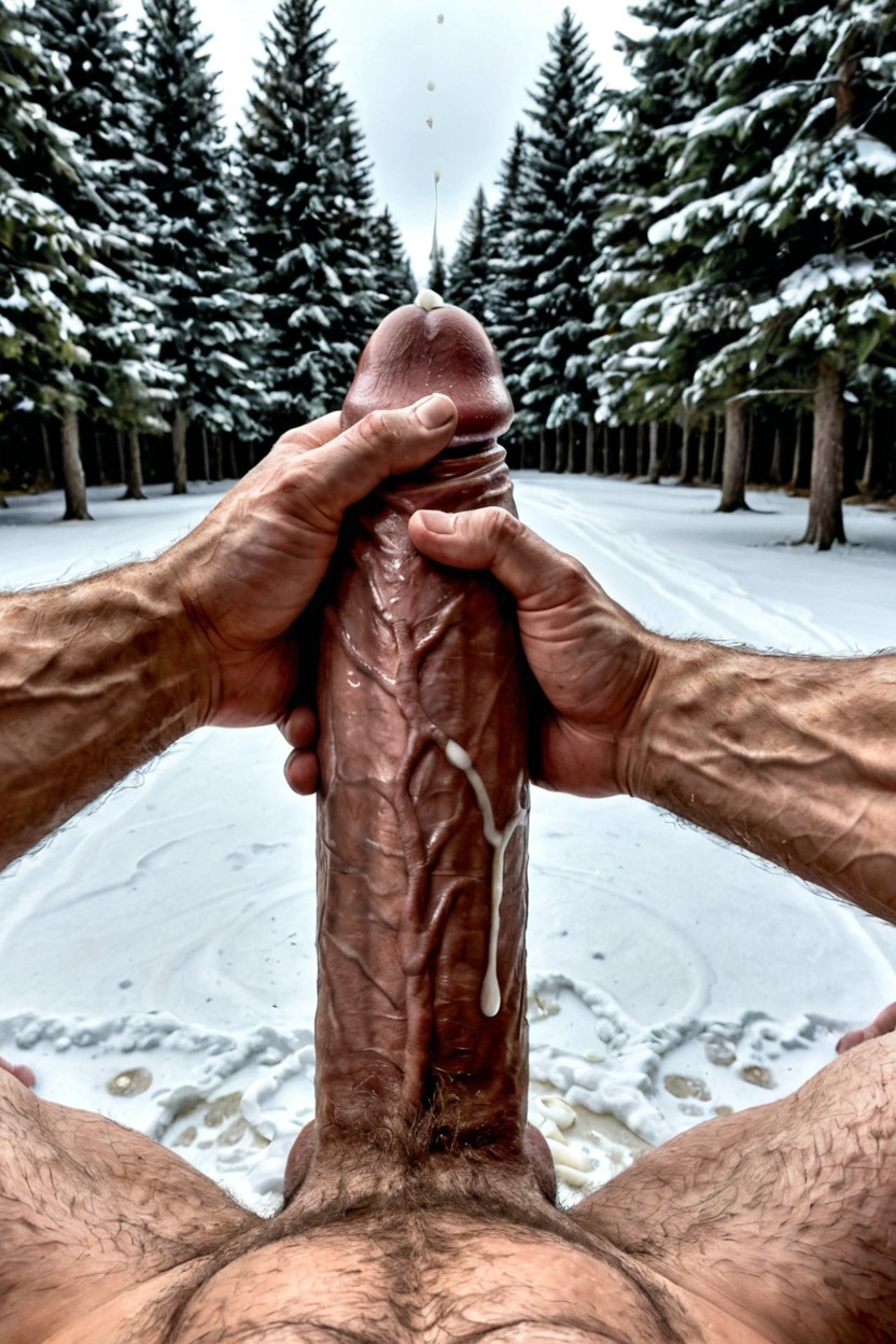 Oversize Hyper Long Veiny Cock, Shaved Head, Oversized Hyper Gigantic Veiny Penis AI Gay Porn