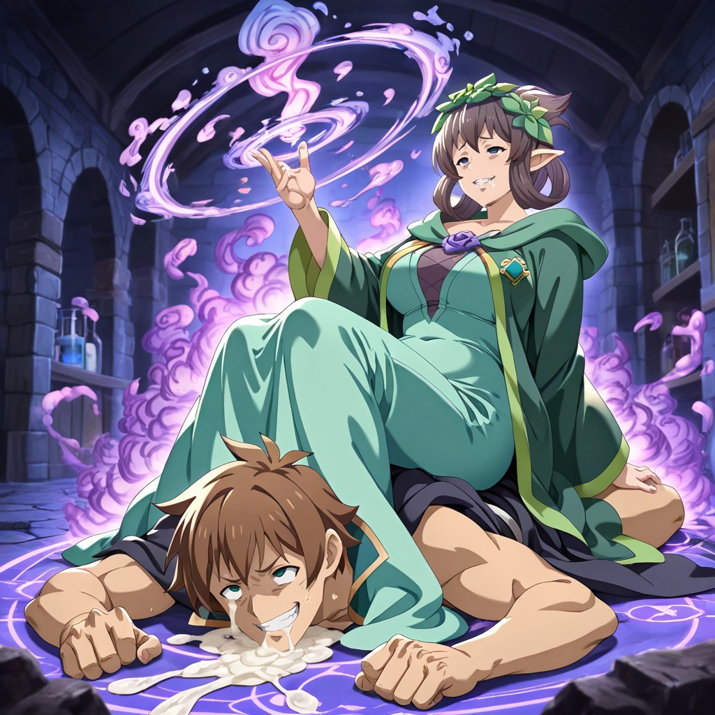 Female Milf Rosetta From Granblue Fantasy Sitting On His Back, Detailed Background Blur, 25+ AI Gay Porn