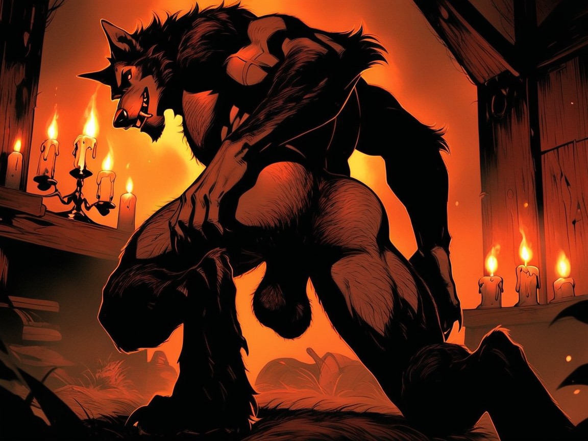 Atmospheric Lighting With Candles, Hairy Taint, Highly Detailed AI Gay Porn