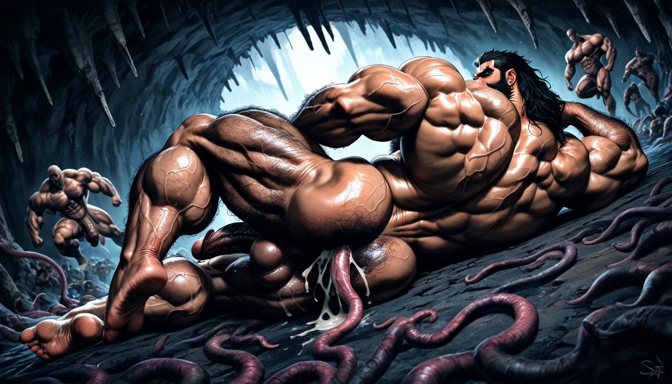 Huge Hairy Pecs, Handsome Huge Mighty Daddy, Huge Puffy Asshole AI Gay Porn