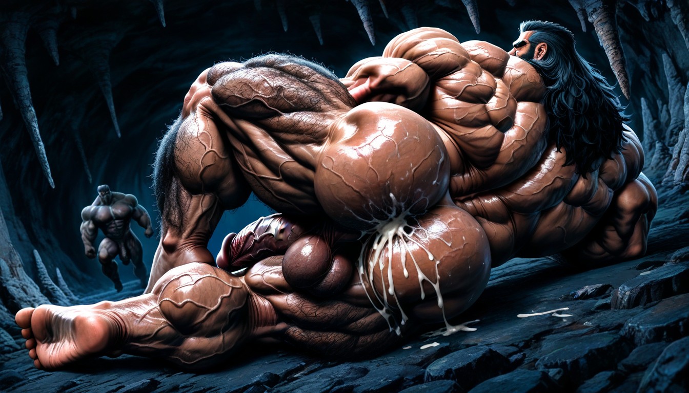 High Definition, Squatting, Incredibly Wide Shoulders AI Gay Porn