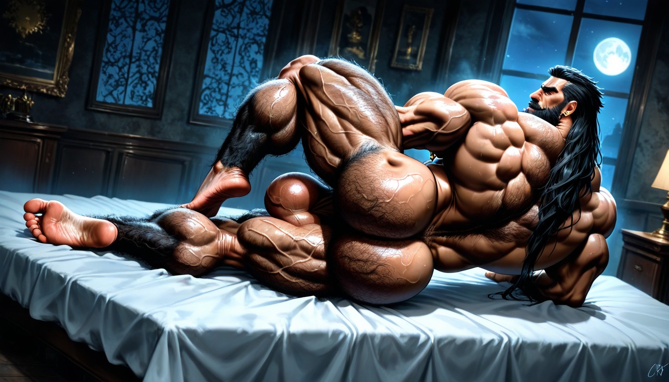 Rear View, Hyper Muscles, Earrings AI Gay Porn