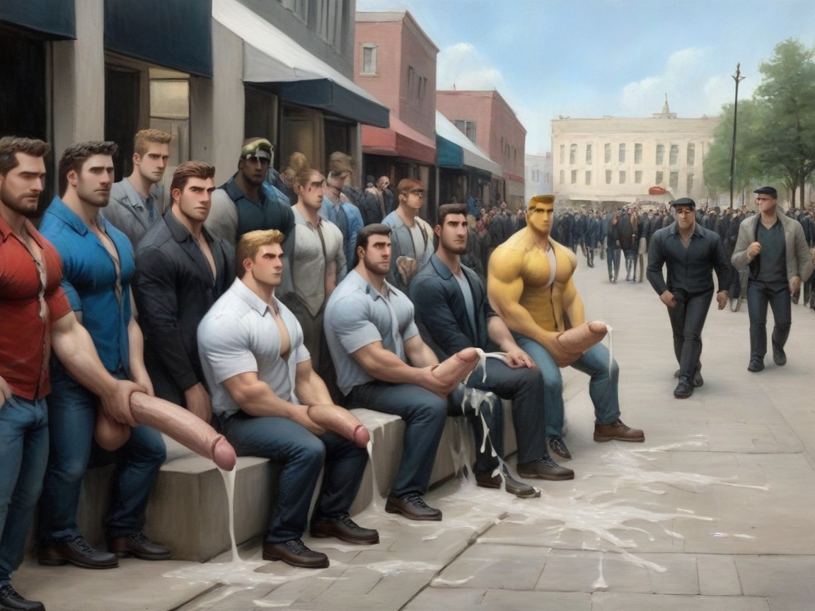 Arms Crossed, Uncut Gigantic Perfectly Shaped Beautiful Hyper Cock, Exhibitionism AI Gay Porn