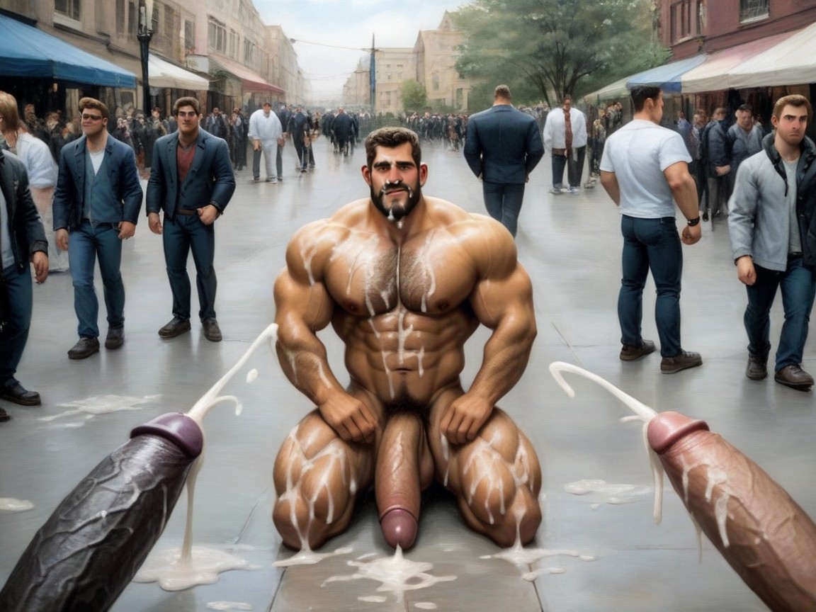 Laughing, Hyper Excess Cum, Shocked AI Gay Porn