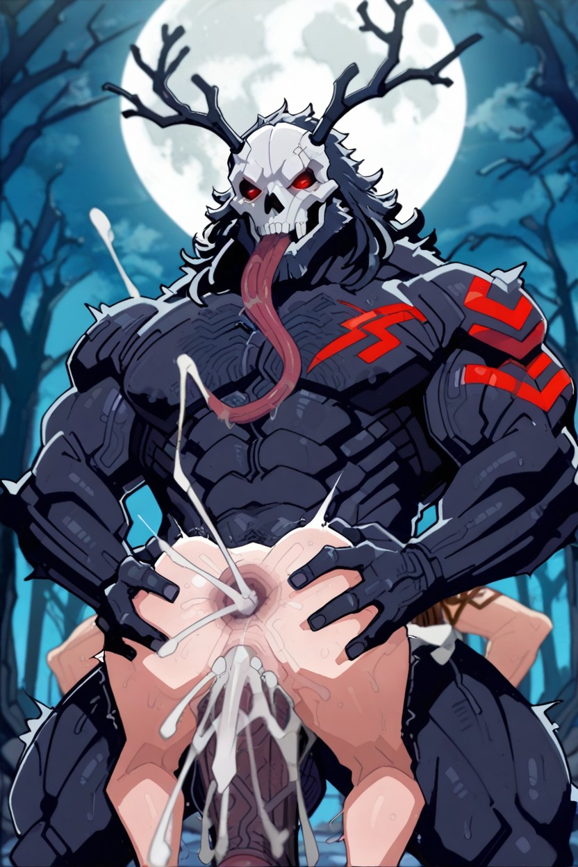 Arm Tattoo, Full Moon, Stomach Bulge AI Gay Porn