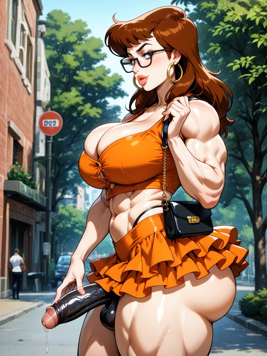 Thick Thighs, Highleg Pink G-string, Pearl Neckless AI Gay Porn