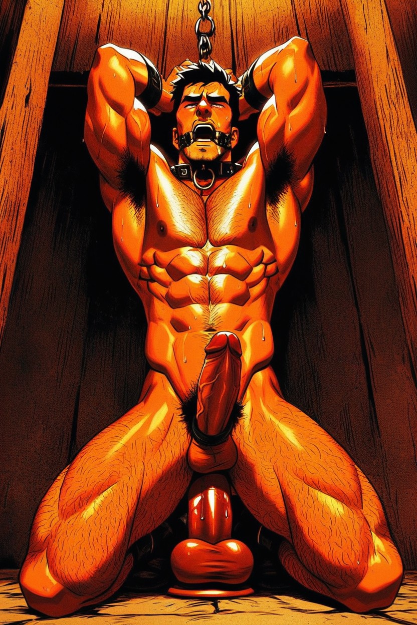 Horny, Touching His Skin, Penis Erect AI Gay Porn