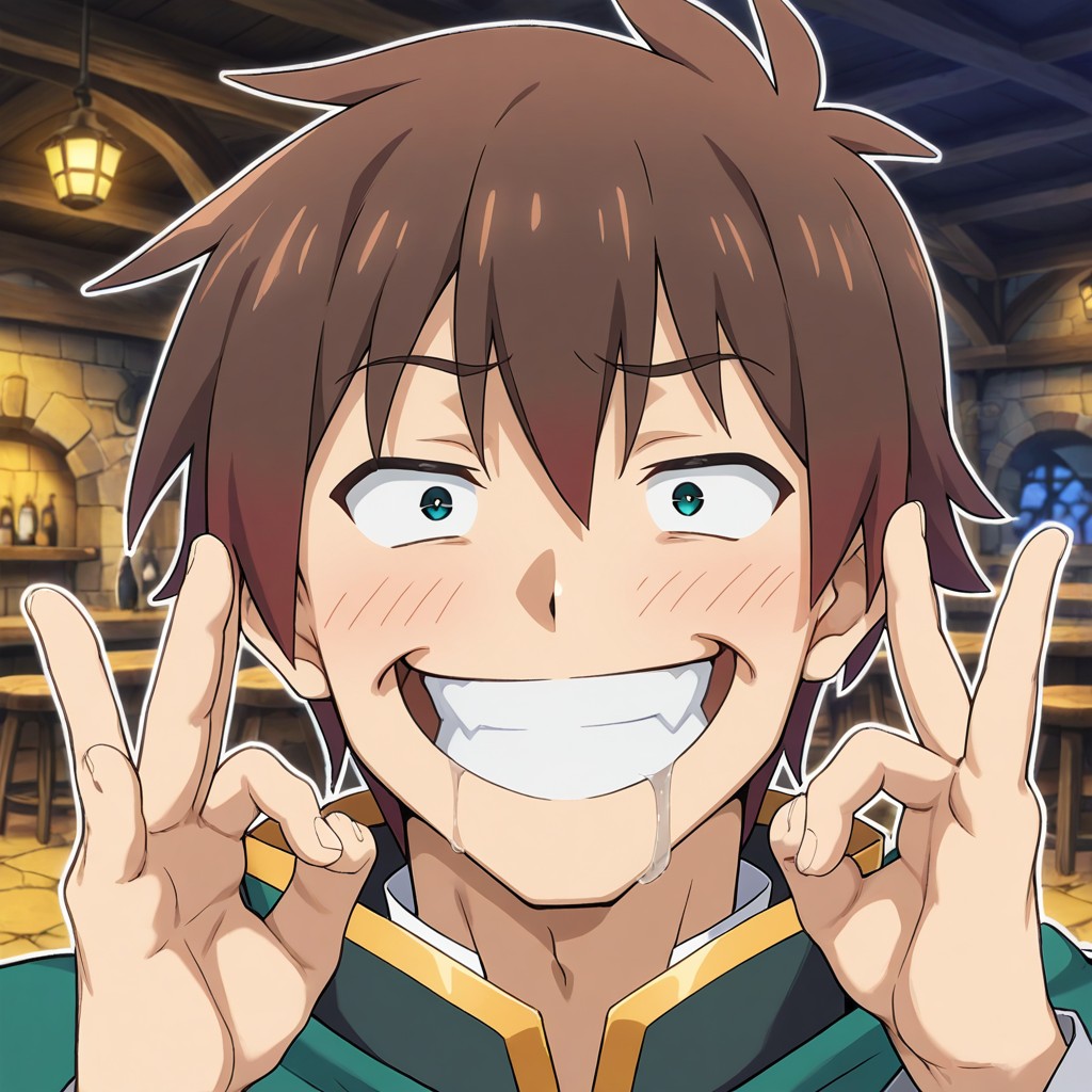 Gentle Expression, Konosuba Art Style, Warm Smile Porno gay IA