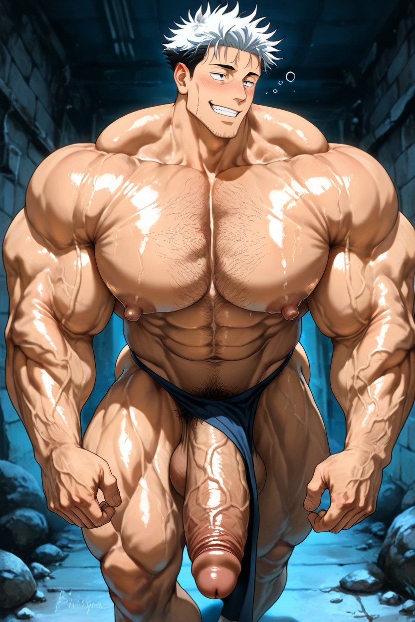Wearing Transparent Underwear, Stubble, Oiled Skin AI Gay Porn