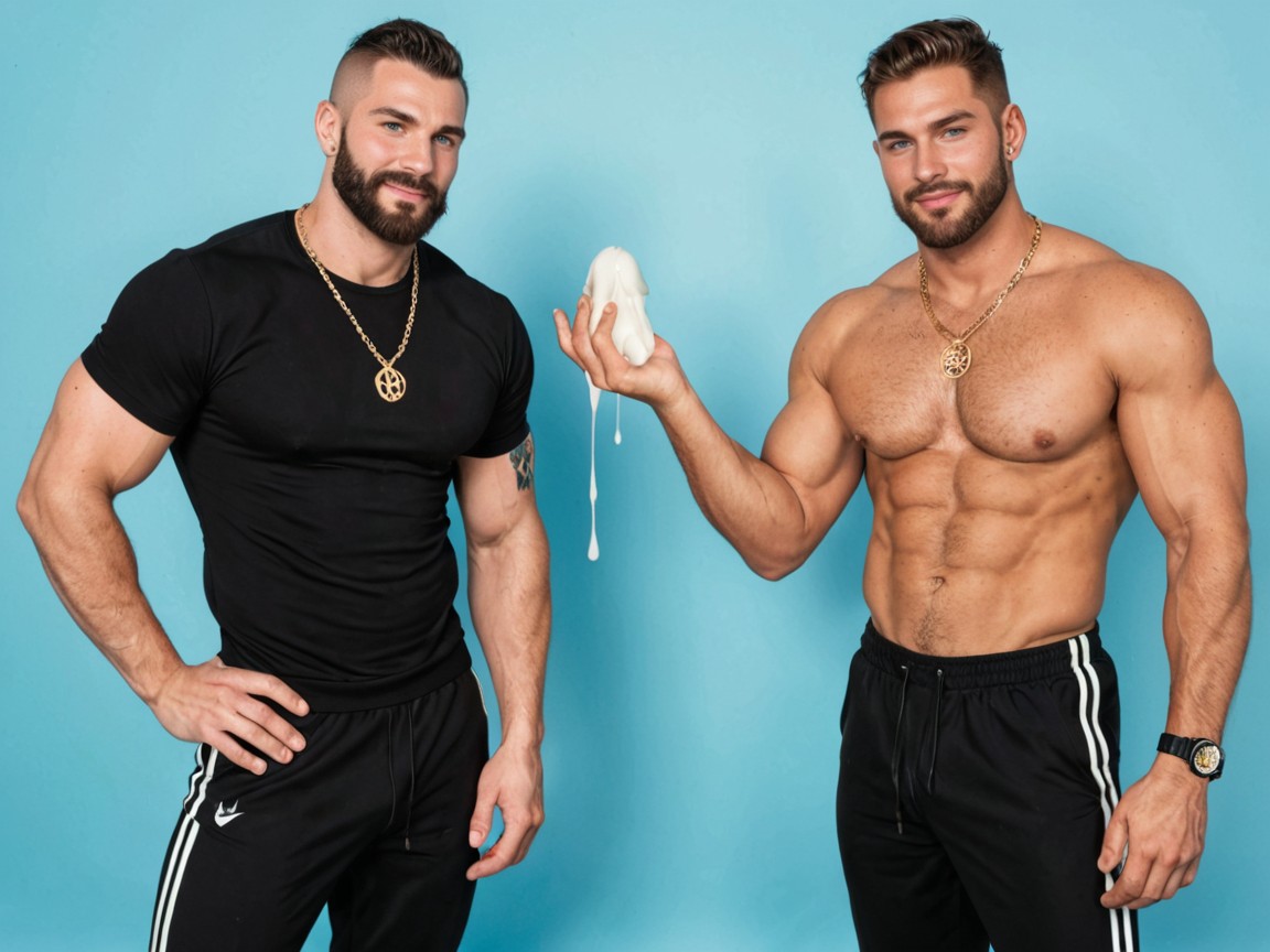 Muscular, Diamond Necklace, Happy AI Gay Porn
