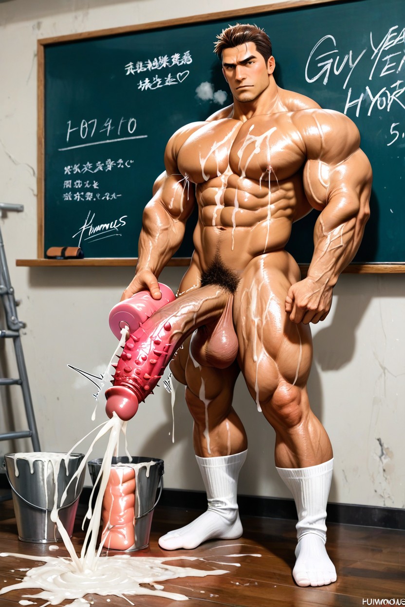 Motion Lines, Collecting Cum In Buckets, Broad Shoulders AI Gay Porn