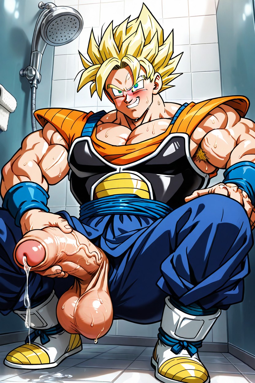 Huge Thick Girthy Cock, Goku Super Saiyan, Huge Massively Cocks AI Gay Porn
