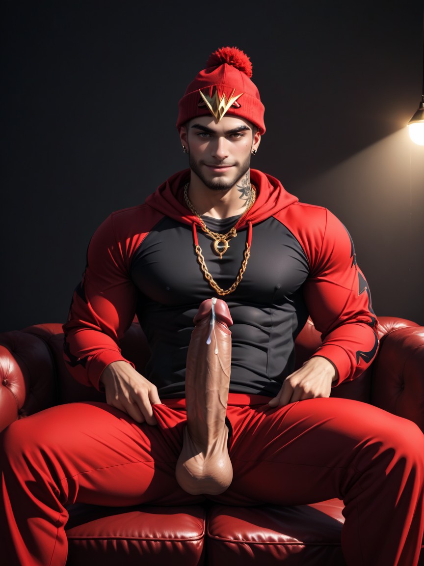 Exposing Erect Penis, Private Vip Room, Cinematic AI Gay Porn