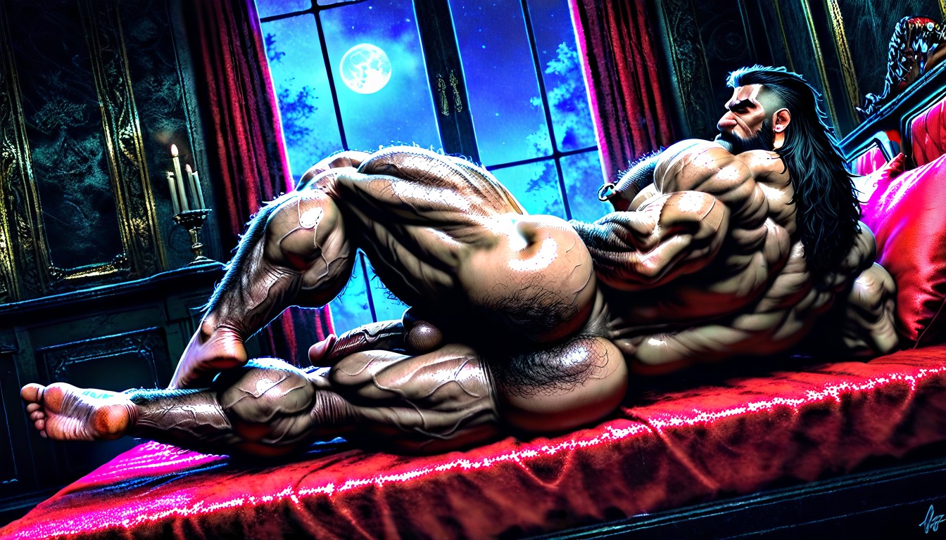 On Tiptoes, Realistic Face, Detailed Muscles Porno gay IA