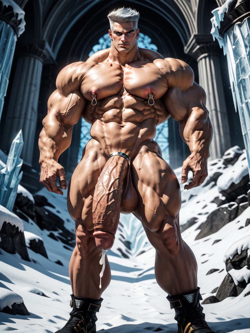 Hyper Massive Growing Pecs, Dynamic Angle, V-shaped Eyebrows AI Gay Porn