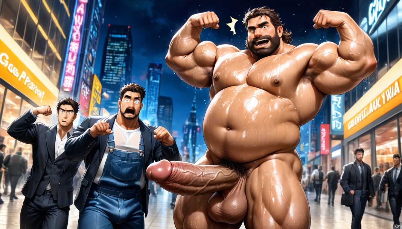 Park, Round Belly, Large Balls AI Gay Porn