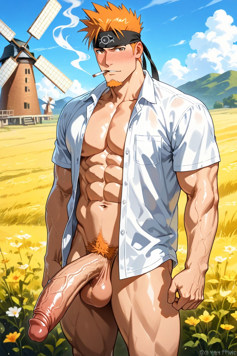 Smoking, No Pants, Standing AI Gay Porn
