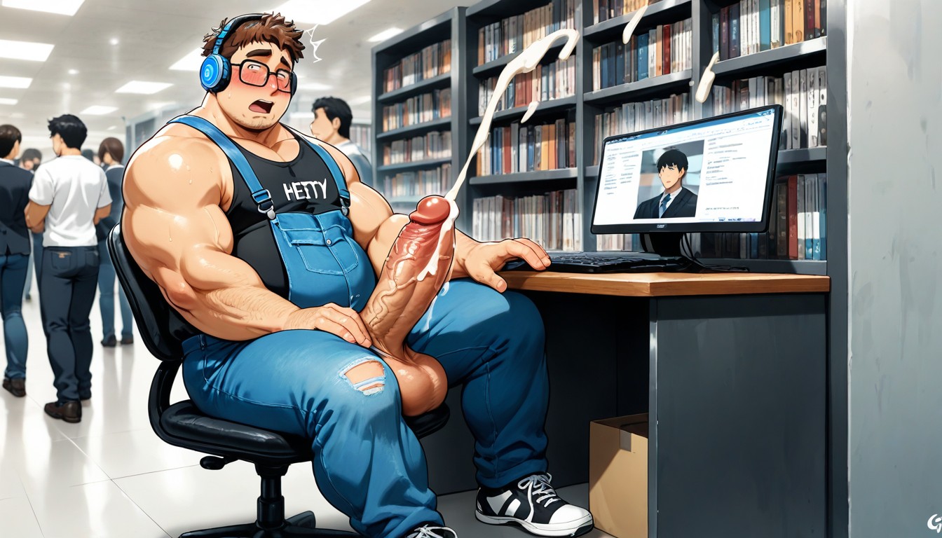 Blushing, Fat, 18+ AI Gay Porn